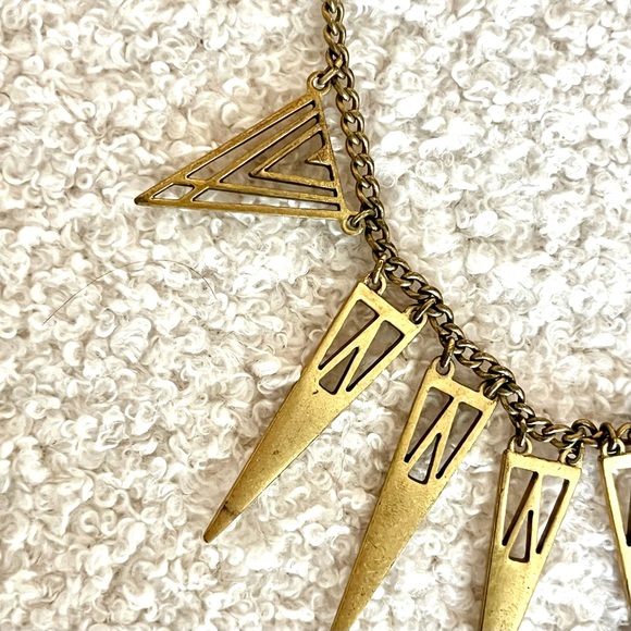 J. Crew β’ gold triangle fringe chain link adjustable necklace - Picture 3 of 10